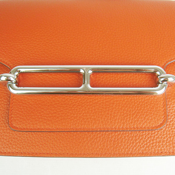 Fake Hermes Togo Leather Messenger Bag Orange 8078 - Click Image to Close